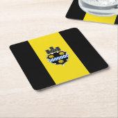 Vlag van Pittsburgh, Pennsylvania Square Paper Coa Kartonnen Onderzetters (Schuin)