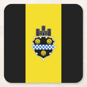 Vlag van Pittsburgh, Pennsylvania Square Paper Coa Kartonnen Onderzetters