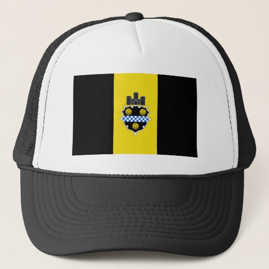 Vlag van Pittsburgh, Pennsylvania Trucker Hat Trucker Pet (Voorkant)