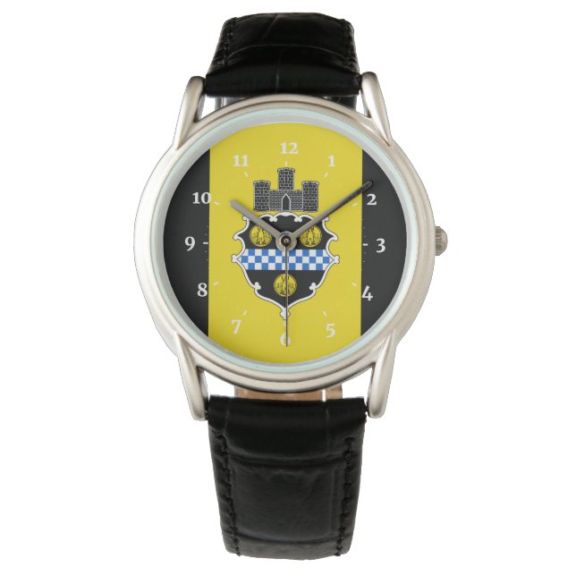 Vlag van Pittsburgh, Pennsylvania Watch Horloge (Voorkant)