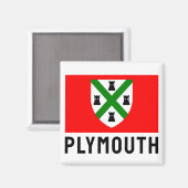 Vlag van Plymouth (Engeland) Magneet (Voorkant / Achterkant)