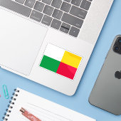 Vlag van Plzeň, Tsjechië Sticker (Laptop met iPhone)