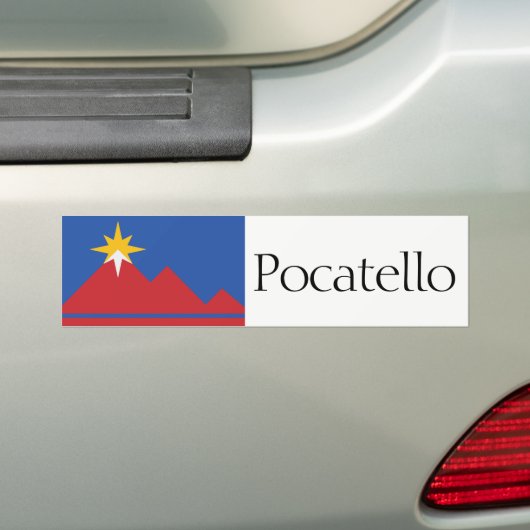 Vlag van Pocatello, Idaho bumper sticker (Op auto)
