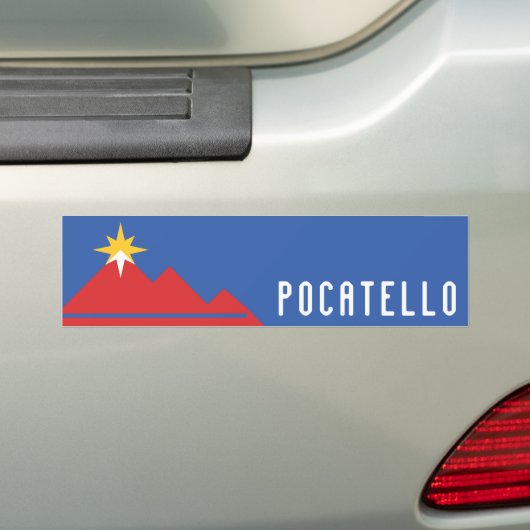 Vlag van Pocatello, Idaho Bumpersticker (Op auto)