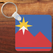 Vlag van Pocatello, Idaho Sleutelhanger (Voorkant)