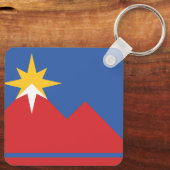 Vlag van Pocatello, Idaho Sleutelhanger (Achterkant)