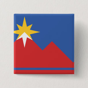 Vlag van Pocatello, Idaho Vierkante Button 5,1 Cm