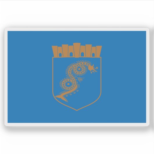 Vlag van Pogradec, Albanië Sticker (Voorkant)