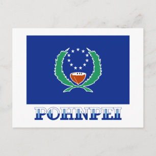 vlag van Pohnpei, met naam Briefkaart