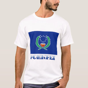 vlag van Pohnpei, met naam T-shirt