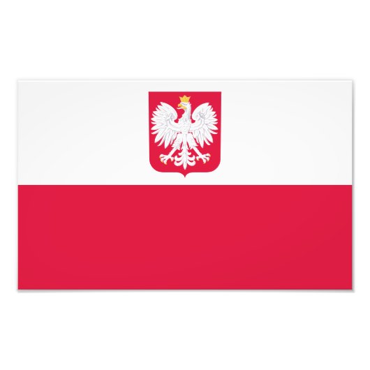 Vlag van Polen Foto Afdruk (Voorkant)