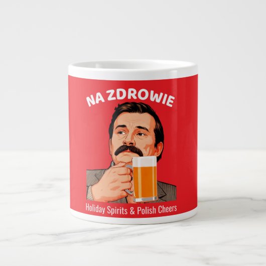 Vlag van Polen Grote Koffiekop (Voorkant)
