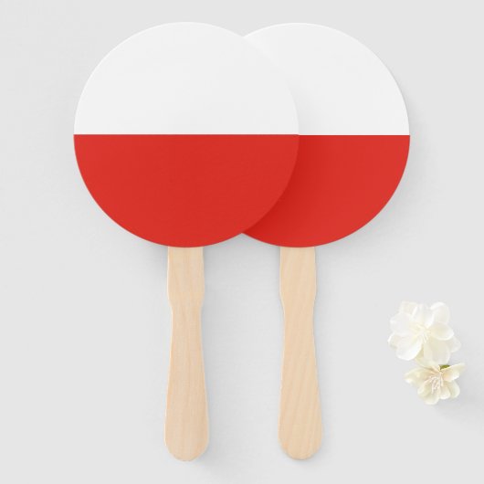 Vlag van Polen Handwaaier (Voorkant en achterkant)