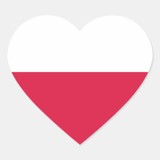 vlag van Polen Hart Sticker (Voorkant)