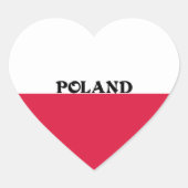 vlag van Polen Hart Sticker (Voorkant)