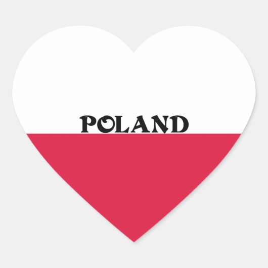 vlag van Polen Hart Sticker (Voorkant)