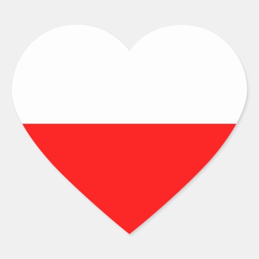 vlag van Polen Hart Sticker (Voorkant)