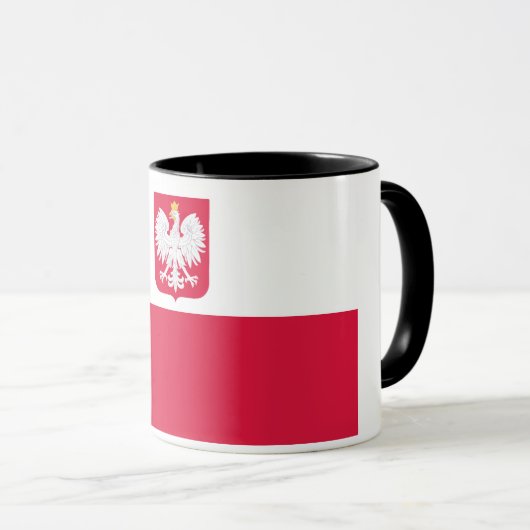 Vlag van Polen (met wapen) Mok (Voorkant rechts)