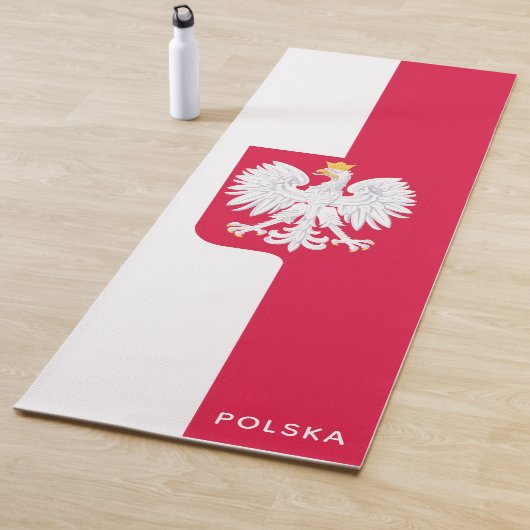Vlag van Polen (met wapen) Yogamat (In situ)