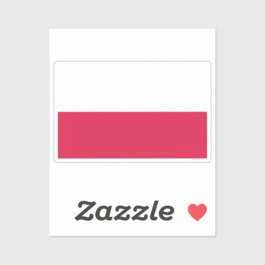 Vlag van Polen op maat gesneden Sticker (Vel)