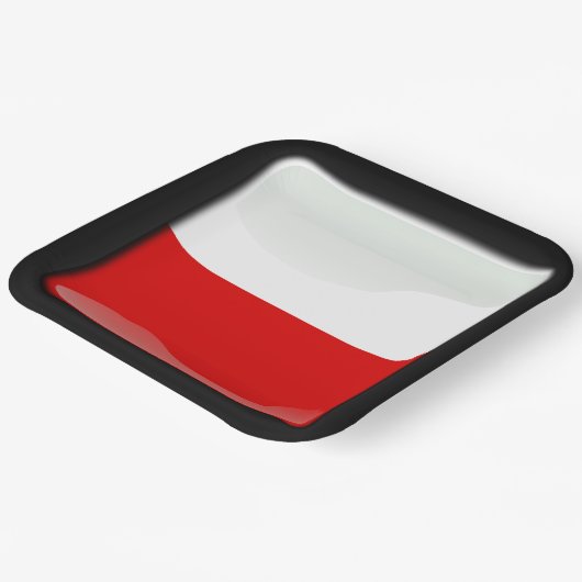 vlag van Polen Papieren Bordje (Gebogen)