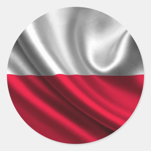 Vlag van Polen, Poolse vlag Ronde Sticker (Voorkant)