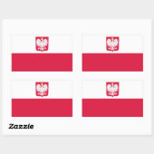 Vlag van Polen Rechthoekige Sticker (Vel)