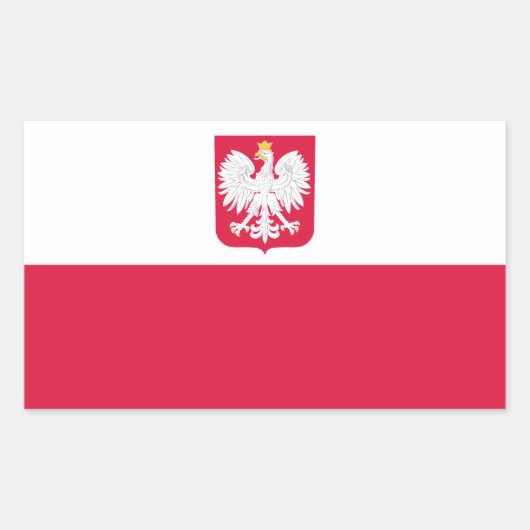 Vlag van Polen Rechthoekige Sticker (Voorkant)