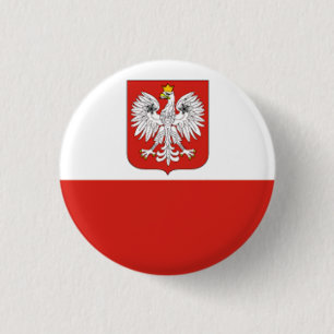 vlag van Polen Ronde Button 3,2 Cm