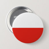 Vlag van Polen Ronde Button 7,6 Cm (Voorkant /achterkant)