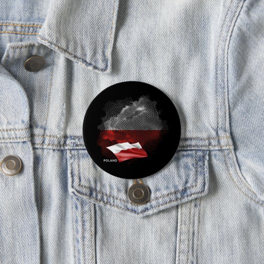 Vlag van Polen Ronde Button 7,6 Cm (In situ)