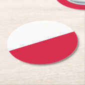 Vlag van Polen Ronde Kartonnen Onderzetter (Gebogen)