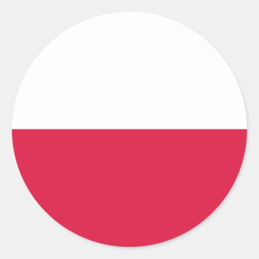 vlag van Polen Ronde Sticker (Voorkant)