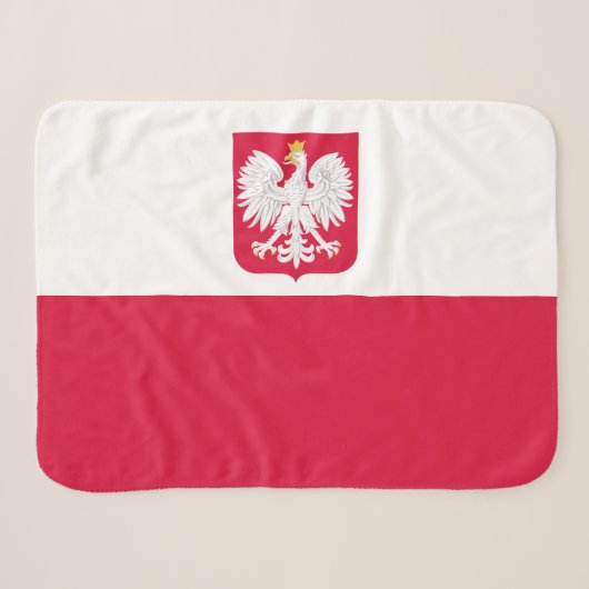Vlag van Polen Sherpa Deken (Voorkant (horizontaal))