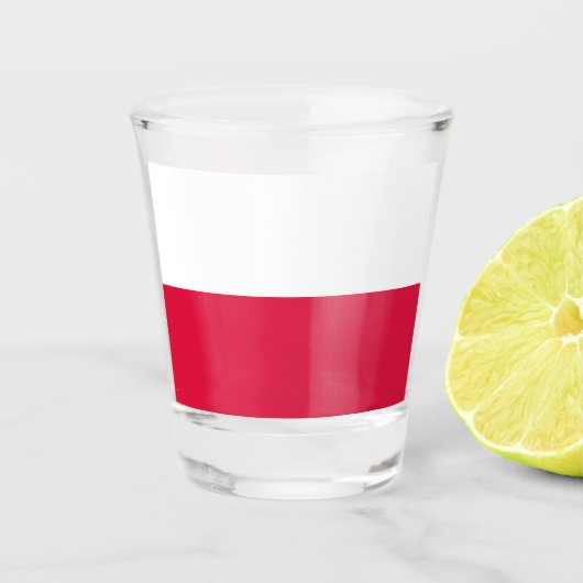 vlag van Polen Shot Glas (Voorkant)