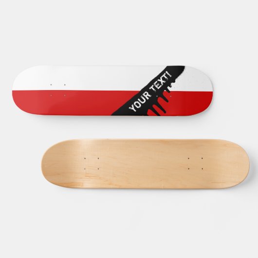 vlag van Polen Skateboard (Horizontaal)