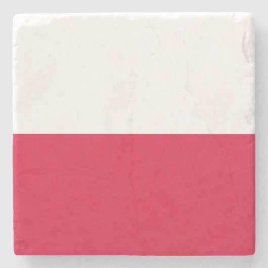Vlag van Polen Stenen Onderzetter (Voorkant)
