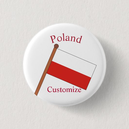 Vlag van Polen Thunder_Cove Ronde Button 3,2 Cm (Voorkant)