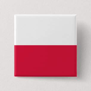 Vlag van Polen Vierkante Button 5,1 Cm