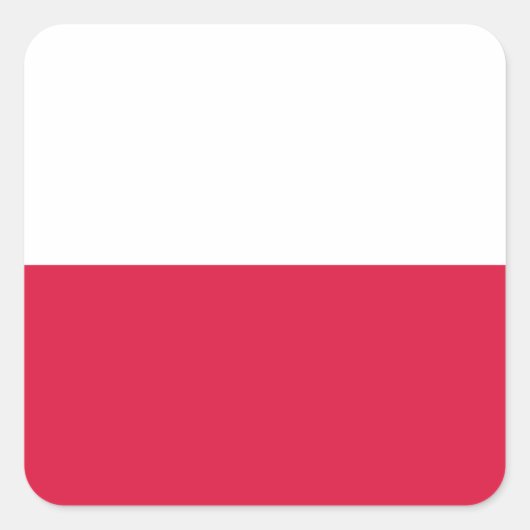 vlag van Polen Vierkante Sticker (Voorkant)