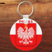 Vlag van Polen WK 2022 Voetbal Soccer Polska Sleutelhanger (Voorkant)
