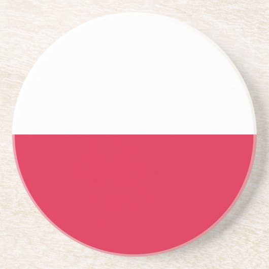 Vlag van Polen Zandsteen Onderzetter (Voorkant)