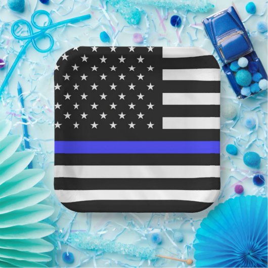 vlag van politieagent papieren bordje (Feest)