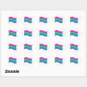 Vlag van Polyseksuele Pride Wavy Ronde Sticker (Vel)