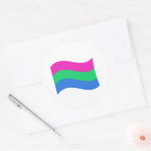Vlag van Polyseksuele Pride Wavy Ronde Sticker (Envelop)