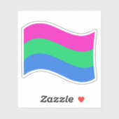 Vlag van Polyseksuele Pride Wavy Sticker (Vel)