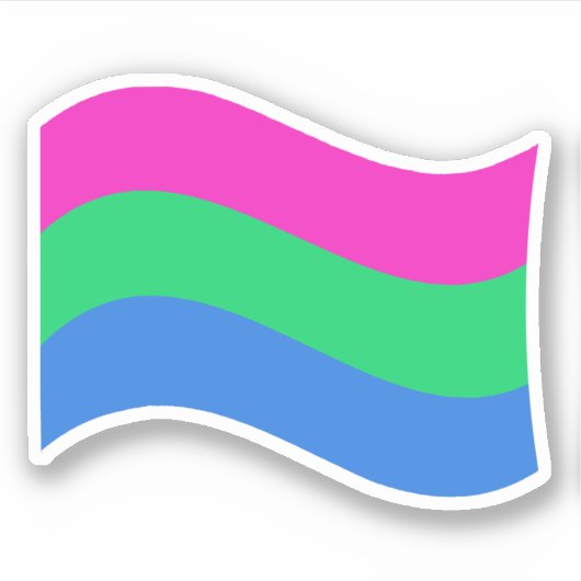 Vlag van Polyseksuele Pride Wavy Sticker (Voorkant)