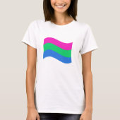 Vlag van Polyseksuele Pride Wavy T-shirt (Voorkant)