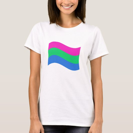 Vlag van Polyseksuele Pride Wavy T-shirt (Voorkant)