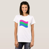 Vlag van Polyseksuele Pride Wavy T-shirt (Voorkant volledig)